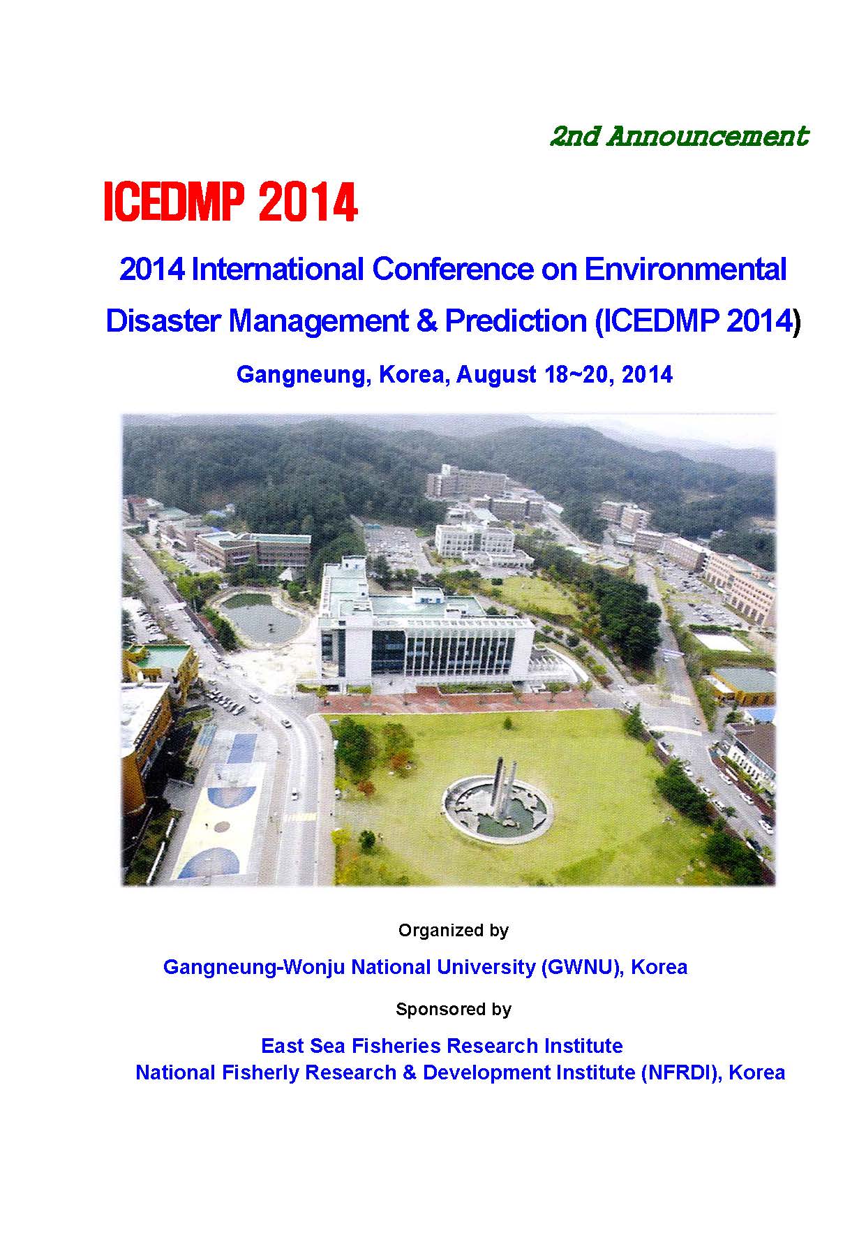 ̹ 1:2014-International Conference on Environmental Disaster Management & Prediction (ICEMP -2014)  ȳ